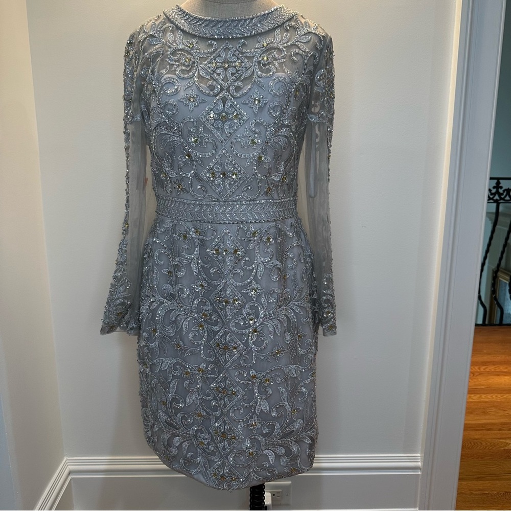 Marsoni by Colors Silver Grey Sequin Floral Dress — Size 12